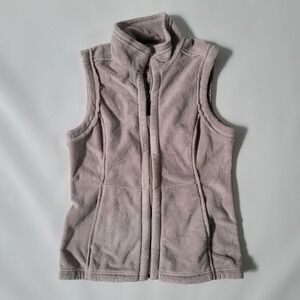 ExOfficio Womens HIKING Vest Zip Up Inside Pockets Collar TAN Sz S Chest Pocket